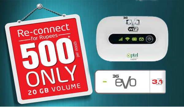 PTCL gives amazing discount on reconnecting 3G EVO 3.1